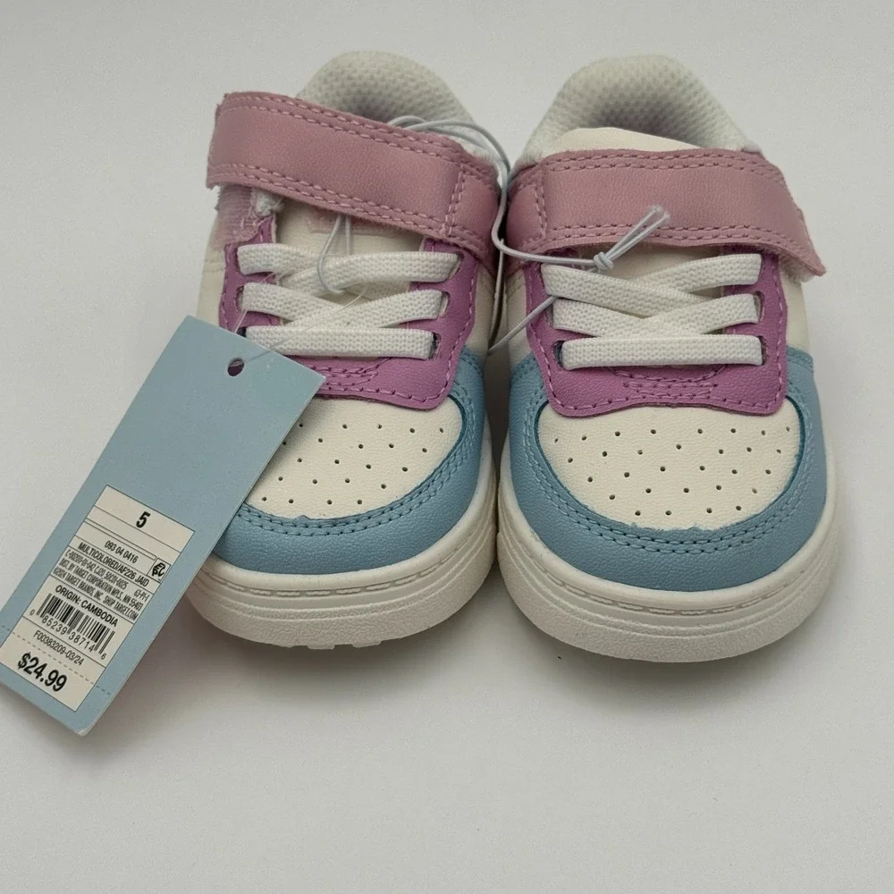 Cat & Jack Jaid Court Toddler Sneakers‎ Faux Leather 5T NWT
